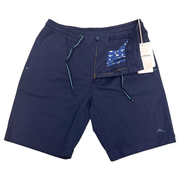 Tommy Bahama Mens Small Navy Oceanside Poplin Elastic Waist 8" Inseam Shorts - Picture 5 of 7